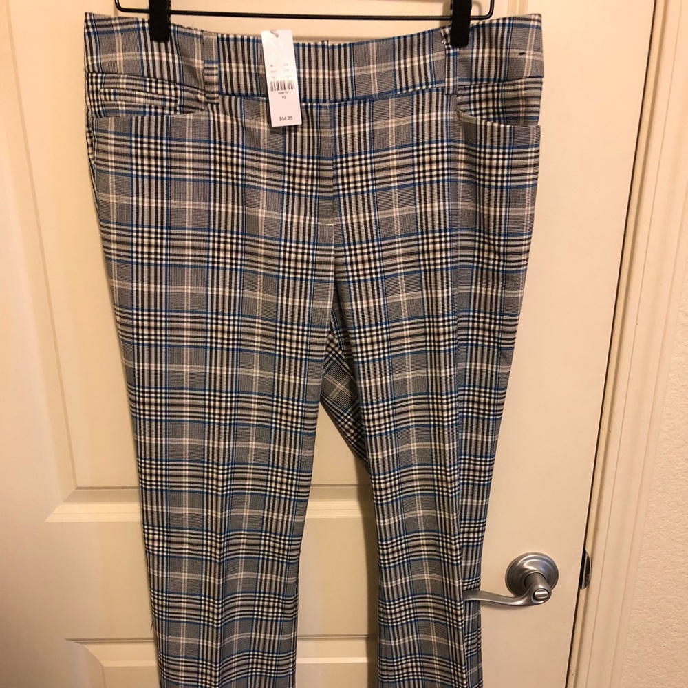 Plaid Bootcut Dress Pants